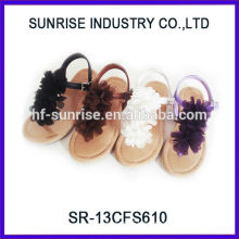 SR-13CFS610 2014 Fashion Girl flower sandal new plain girls flower flat sandals summer colorful flower flat cute girl sandals